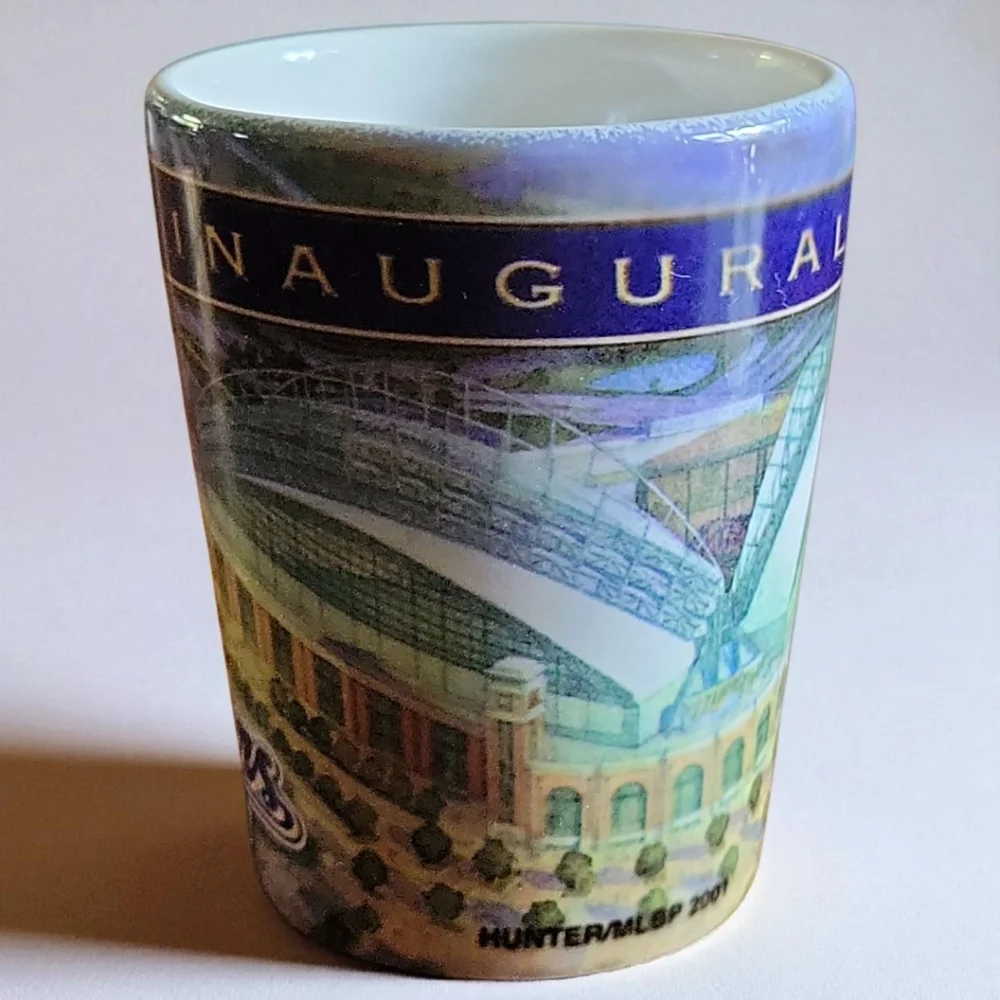 Vtg 2001 Inaugural Season Milwaukee Brewers Miller Park Beer Ceramic Shot Glass